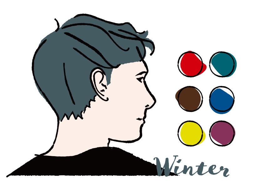 メンズパーソナルカラー 男性向けウィンター ブルべ冬 タイプの似合う色とコーディネート Colory カラリー